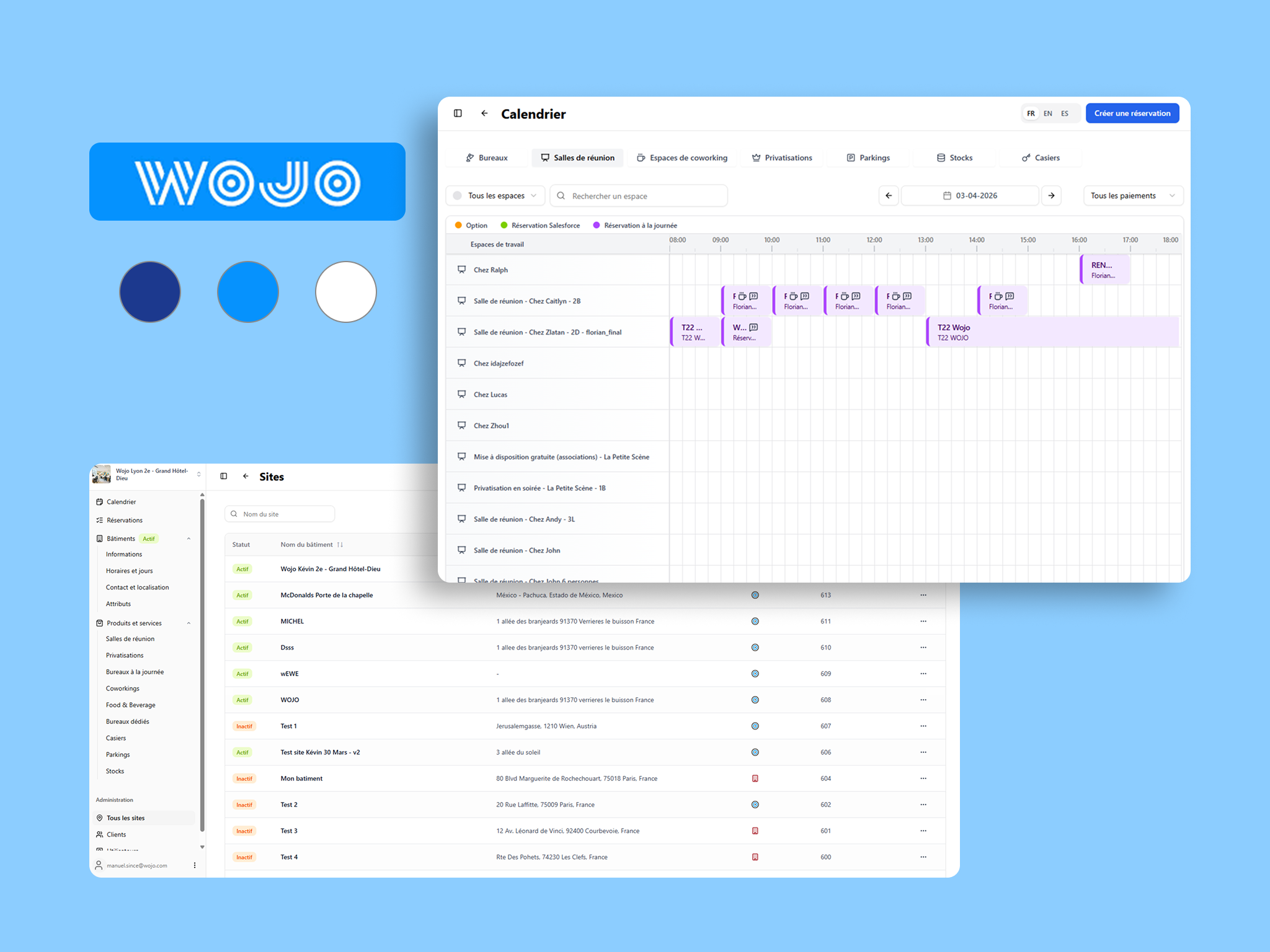 Wojo - Nouveau PMS pour la gestion d'espaces de travail flexibles